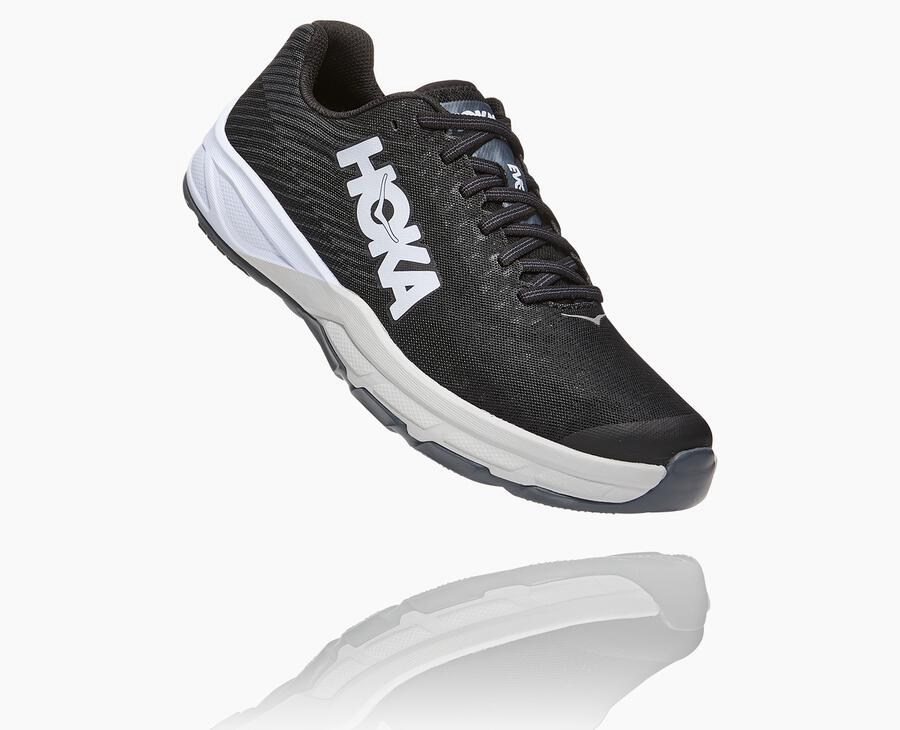 Hoka Mens Running Shoes NZ - Hoka Evo Carbon Rocket Black/White (FQE754930)